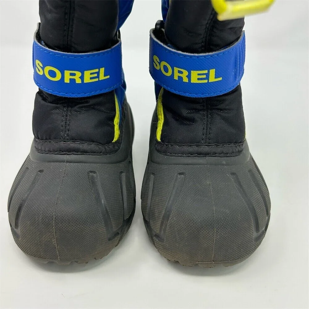 SOREL Youth Flurry Boys Snow Boots Blue/Black Waterproof Insulated Winter Size 5